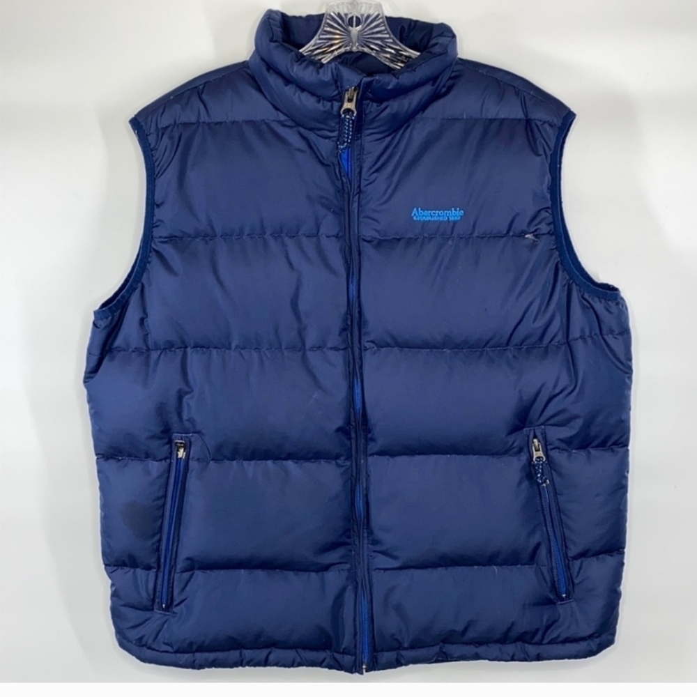 Abercrombie & Fitch Men's Down Puffer Vest Blue Size M